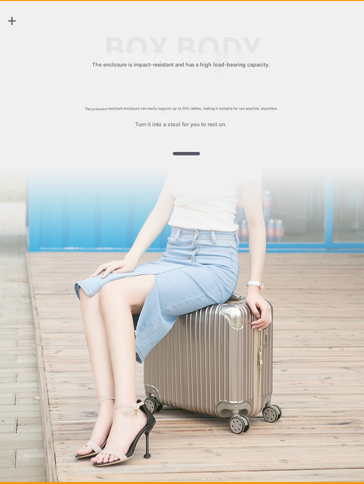 18-inch 901 Korean style ABS carry-on luggage with universal wheels 2026 leather case, durable and lightweight.