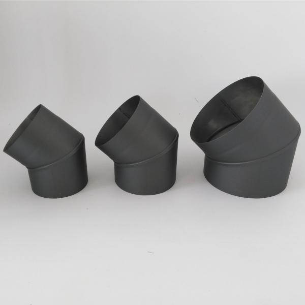45 Degree Bend Black Chimney Pipe , Stainless Steel Single Wall Stove Pipe Wet V2