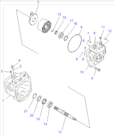 708-1S-00150 7081S00150 Kit d'étanchéité de la pompe principale équipé de l'excavatrice Komatsu PC30MR-1 PC30MRX-1 PC30UU-3