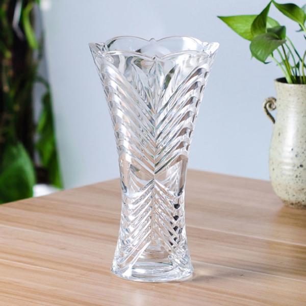 Diamond Design Glass Flower Vase Durable With Super Heavy And Thicken Wall