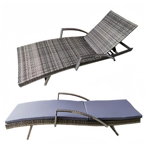 PE Poly Rattan Garden Outdoor Indoor Rattan Lounge Chair Beach Sun Holiday Patio Outdoor Furniture Sets