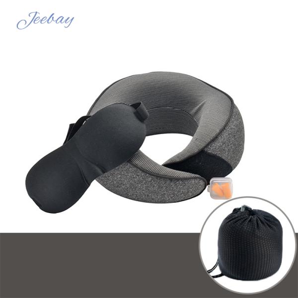 Jourm Travel Pillow Customized Gray U Shape Neck Support Memory Foam Pillow for Travel
