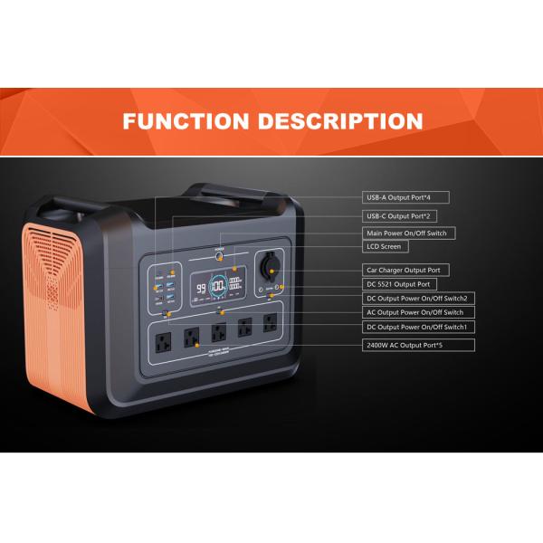 на открытом воздухе располагаясь лагерем портативный банк 48V 2232Wh солнечной энергии 2400W