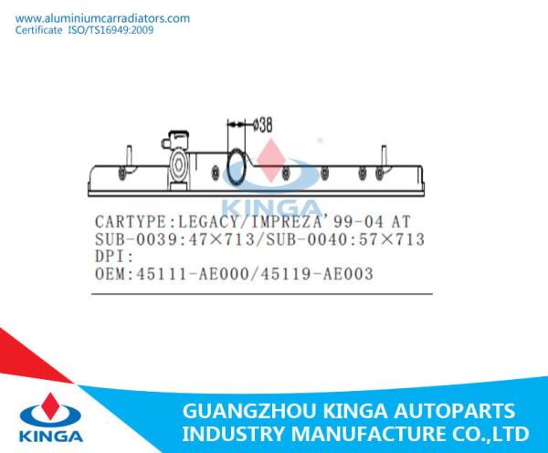 Subaru Legacy / Impreza'99-04 AT Radiator Plastic Tank 45111-AE000 / 45119-AE003