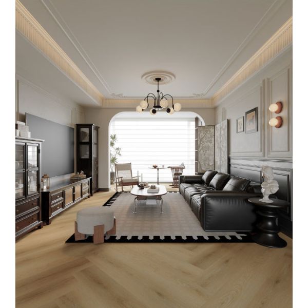 Oak Golden Luxury Spc Flooring Easy Maintenance Spc Floor Tiles High End Decoration