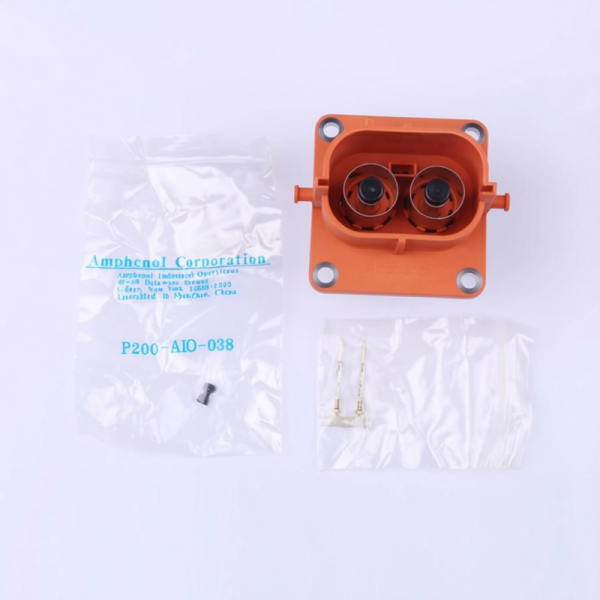 Plastic shell Amphenol UPCR012ALS1 connector designed for space saving and high current capacity in EVs