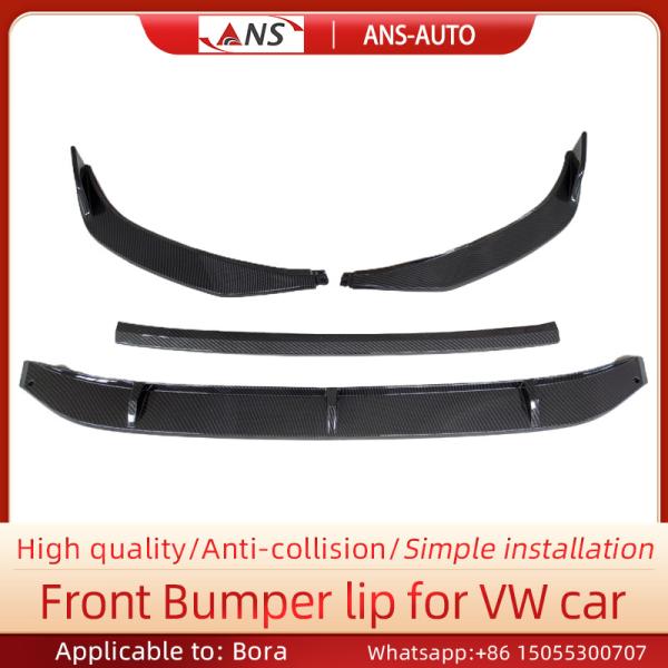 VW Bora Car Bumper Lip , Painted Black Universal Front Splitter