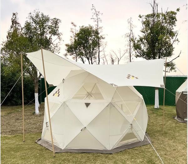 Luxury Large Glamping Tent Outdoor Geodesic Dome Tent Event Dome Outdoor With Shower Toilet, Canopy Gazebos Screen