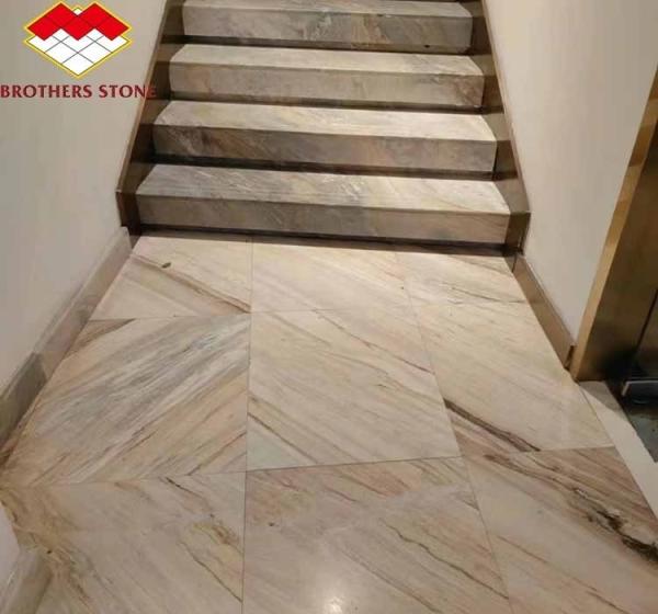 Polished Modern Luxury Italy White Galaxy Marble Stairs for Bathroom Basins in Villas