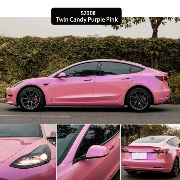 Twin Candy Shiny Grey Car Wrap Vinyl Car Body Stickers Film Color Change for Vehicle Car Wrapping