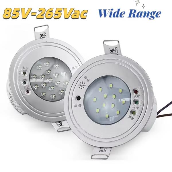 1108 Round Fireproof Recessed Installation Emergency Down Lights for Shopping Mall