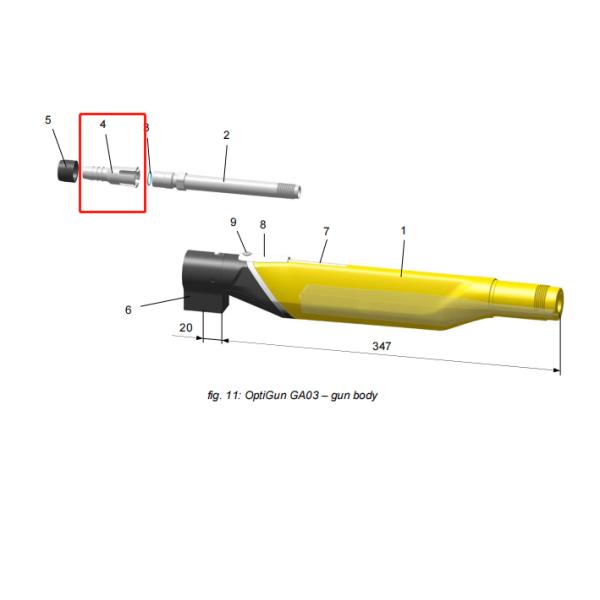 Автоматическое оружие покрытия порошка GA03 щадит держатель 1008642 PTFE шланга трубопровода приспосабливая