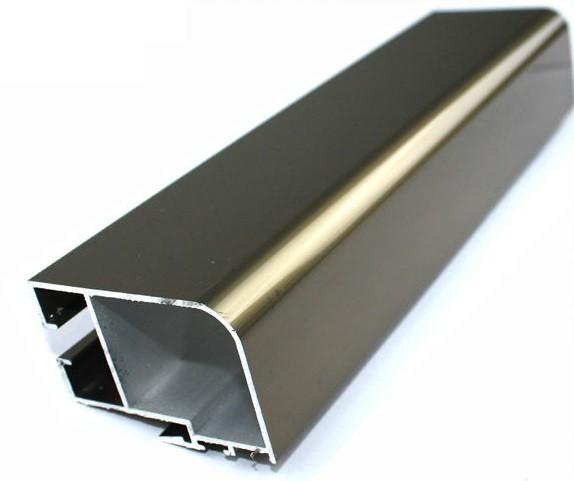 Champagne Electrophoresis Coating Machined Aluminium Profiles Section For Aluminium Sliding Profile Window