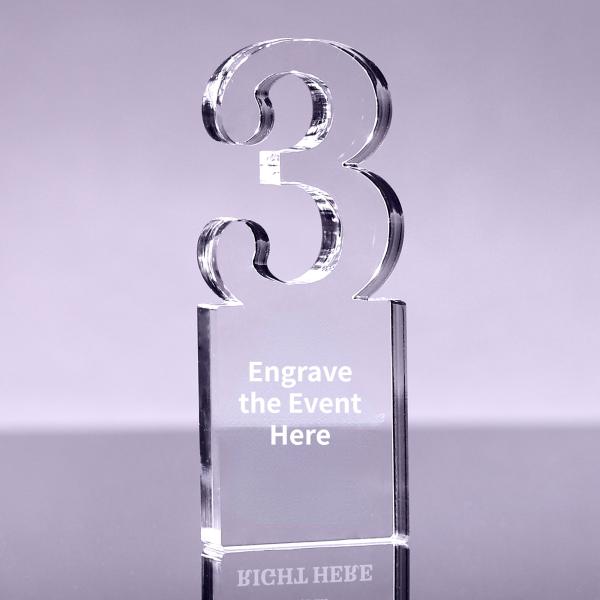 High End Blank Acrylic Award Number Block Plaque Trophy Plexiglas Number Block for Business Recognition