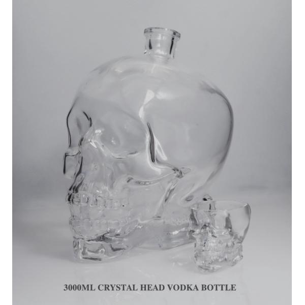 3000ml Cystal Head Vodka Glass Bottle /super flint glass material