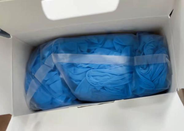 Luvas azuis descartáveis do nitrilo das anti anti luvas dentais bacterianas do exame do vírus