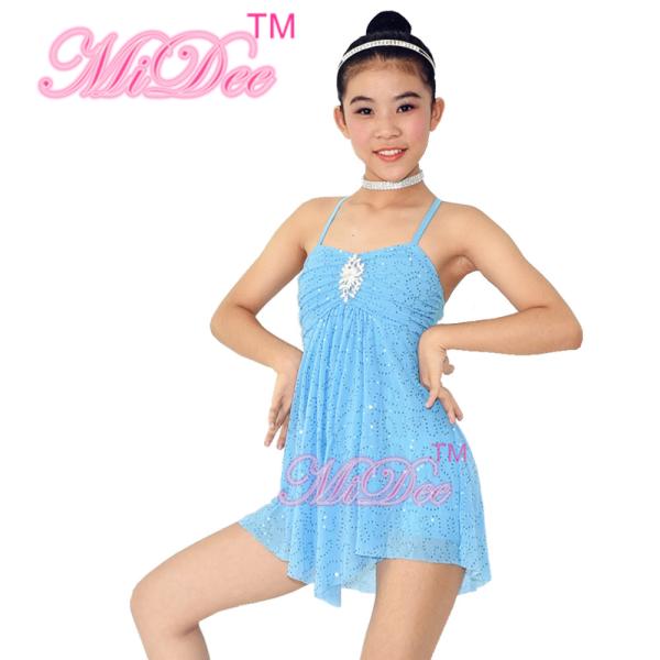 Fully Sequin Lyrical Sleeveless Pleated Dress Mesh Bust Gathering Headpiece Included
