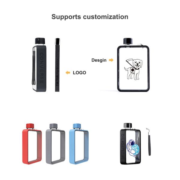 110*180*330mm Custom Flat Water Bottle for Gym and Outdoor Activities