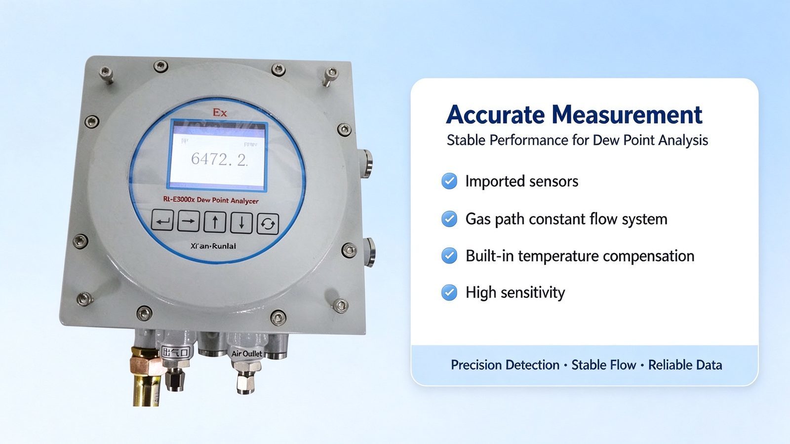 Portable Explosion Proof Gas Analyzer Dew Point Meter Micro Water Analyzer For Chemical Industry