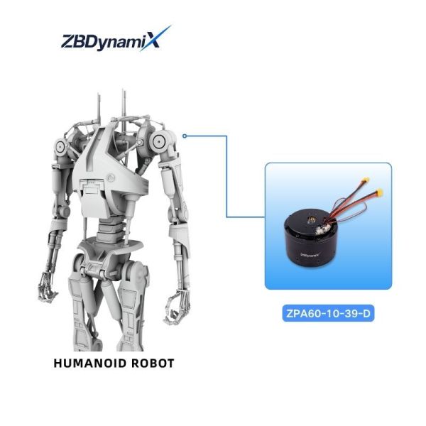 ZBDynamiX ZPA60-10-39-D High-Torque Planetary Joint Actuator | 76 Nm Peak Torque, 39:1 Reduction Ratio, OD79 mm