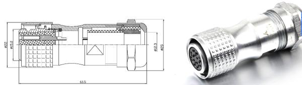 Quickly Assembly 6 Pin Servo Connector / Outside Electric Cable Connector