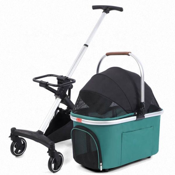 Wholesale  Durable  Pet Stroller Foldable Lightweight 4-Wheel Safe Detachable OEM Dog Cat Travel Stroller