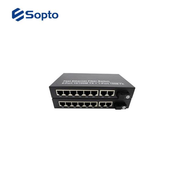 External 220V AC 10 100 1000 Media Converter With Conspicuous LED Indicators