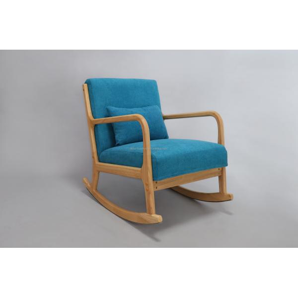 Solid Wood Frame Mid-Century Modern Velvet Fabric Rocking Sofa Chair for Luxury Living Room Design Style