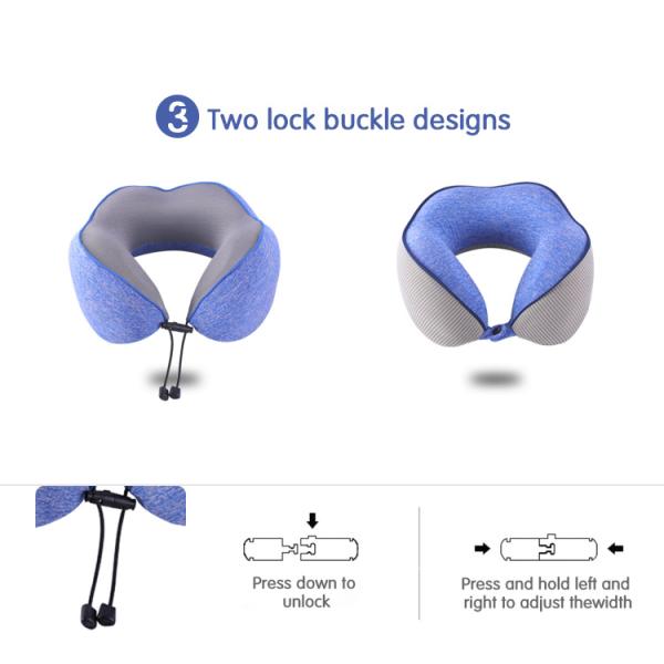 Travel Essential Memory Foam U Shaped Neck Travel Pillow for Car and Airplane Support