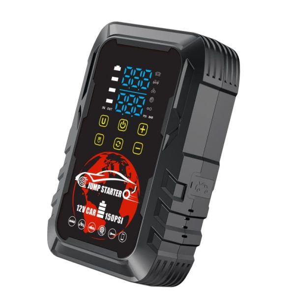 Vehicle Portable Jump Starter With Air Compressor 12V Emergency Jump Starter
