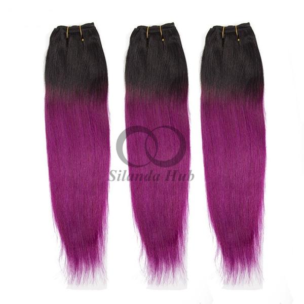 #T1B/Purple Straight Remy Human Hair Bundles Sew In Weave Bundles Brazilian Bundle Deals