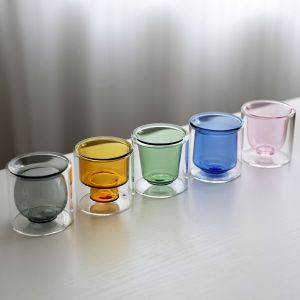 Glass Cup Double Wall High Borosilicate Glass Heat Resistant Milk Water Coffee
