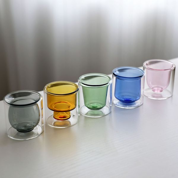 Glass Cup Double Wall High Borosilicate Glass Heat Resistant Milk Water Coffee Glass Mug Tumbler Cup Espresso Glass Cup
