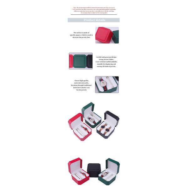 Casse de garde de montre en cuir octogonale Compartiments multiples pour emballage cadeau