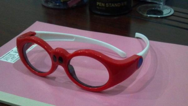 Custom Kids Lcd Lenses DLP Link 3D Glasses For TV Red Frame 120Hz