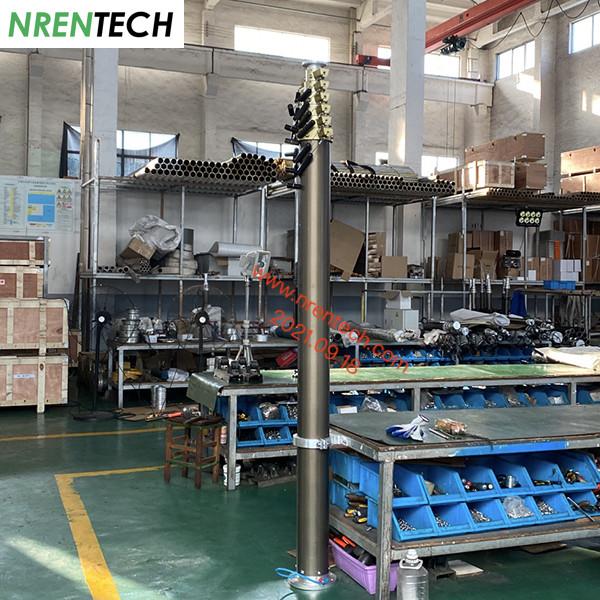 12m pneumatic telescoping mast for surveillance 30kg payloads 2.55m closed height