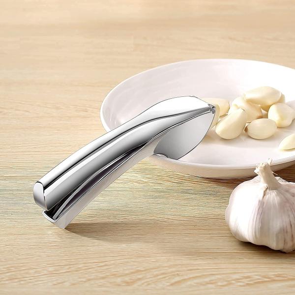 Stainless Steel Zinc Alloy Manual Garlic Press Hand Press for Cooking Kitchen Tools