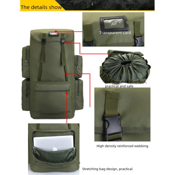 130L Waterproof Camo Backpack Oxford Fabric Softback Polyester