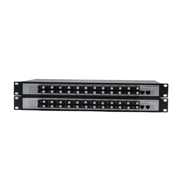 24 Port SC Fiber Switch With 2 Gigabit RJ45 Uplink Ports Media Converter