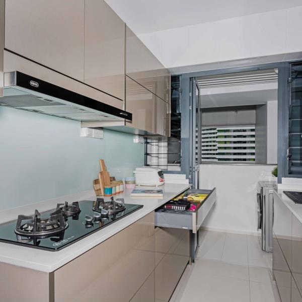 High End Mini Kitchen Cabinet High Gloss Rose Gold Lacquer Small Kitchen Cabinets