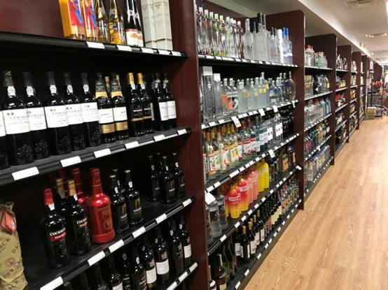 High-end Retail Wine Racks Wood/Metal Liquor Shelving for Stores, Supermarkets, Bars