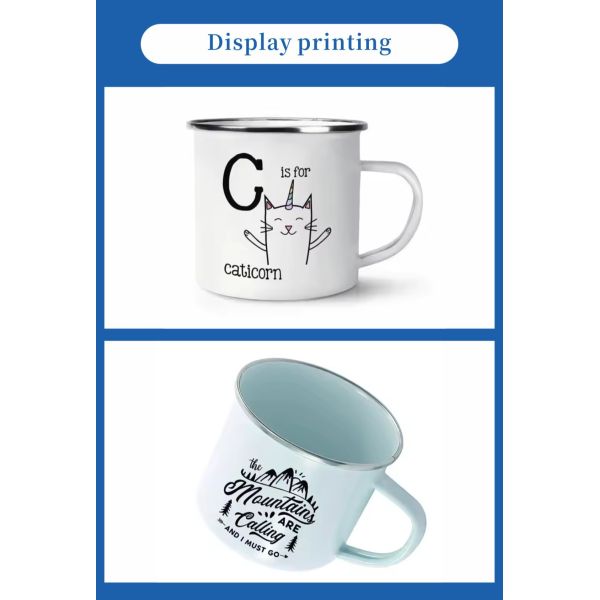 Factory Direct White Stainless Steel Enamel Cup for Sublimation Personalized Design for Promotional & Business Gifts