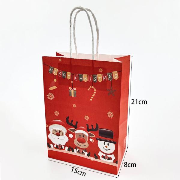 Christmas Kraft Custom Brown Paper Bags Offset Printing