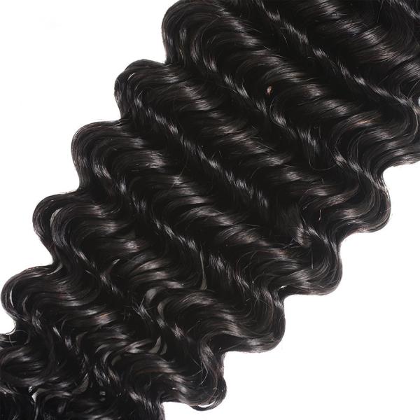 Deep Wave 1B 100% Brazilian Human Virgin Hair Bundles For Black Lady