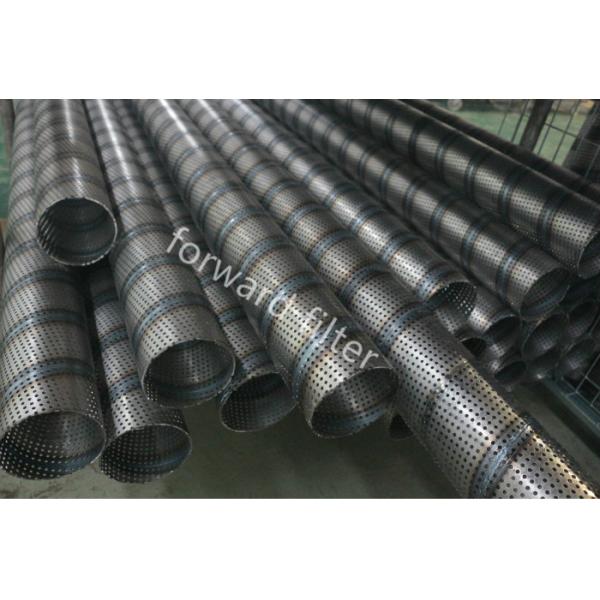 Steel Sand Control Screens , Perforated Stainless Pipe With Round Slot And Square