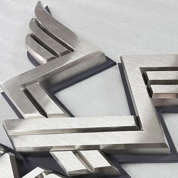 Custom Brushed Stainless Steel 3D Letters Non-Illuminated Metal Sign