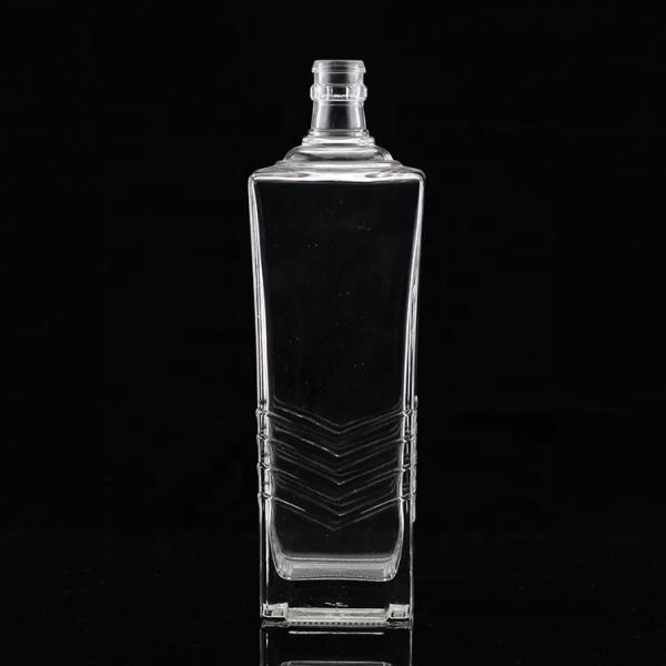 Bouteille de verre transparente ou personnalisée 250 ml 500 ml 700 ml 750 ml Bouteille de verre carré