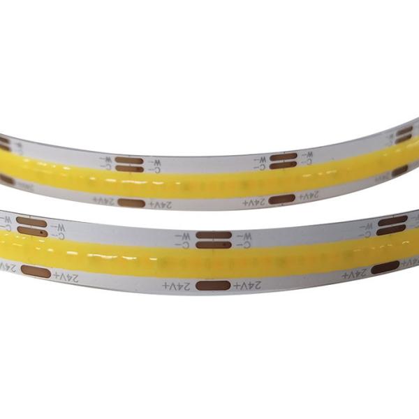 Dual Color Temperature Cob LED Light Strip Length 5M 24v W+Ww 608 Leds/M