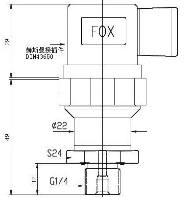 400bar Stainless Steel Water Pressure Sensor Transducer