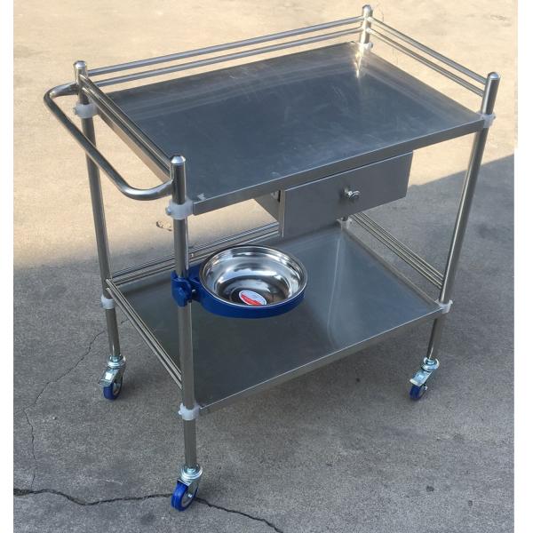 Défibrillateur de réanimation de soins de santé équipement de chariot avec deux étagères